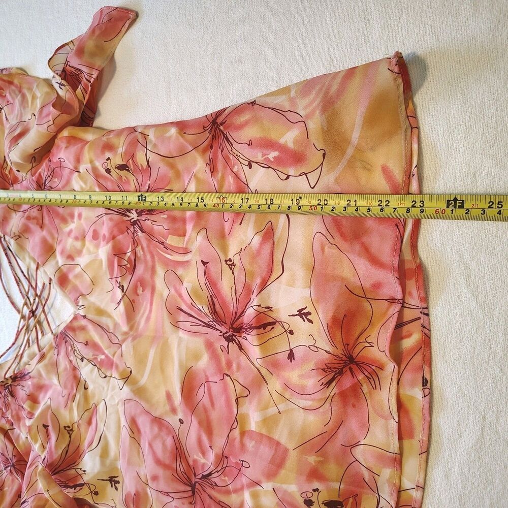 Vintage Y2K Womens Romantic Floral Blouse Size 10 Pink Flutter Sleeve Soft Girl - Picture 3 of 8